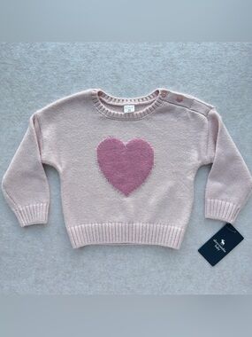 Abercrombie Baby Girls Heart Knit Sweater Chalk Pink Size 24M NWT NEW